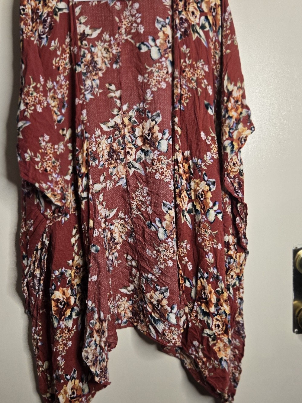 Xhilaration Floral Rayon Top - Rust Multi